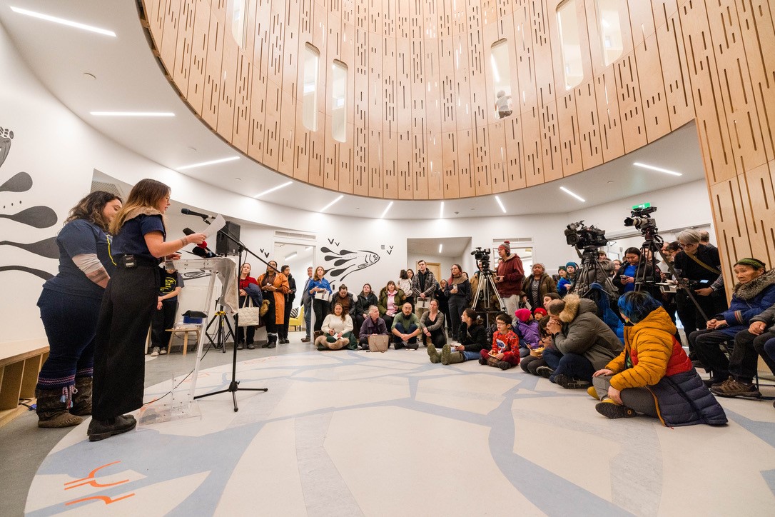 Guests and media attending the grand opening of the Inuusirvik Community Wellness Hub on November 30, 2023.